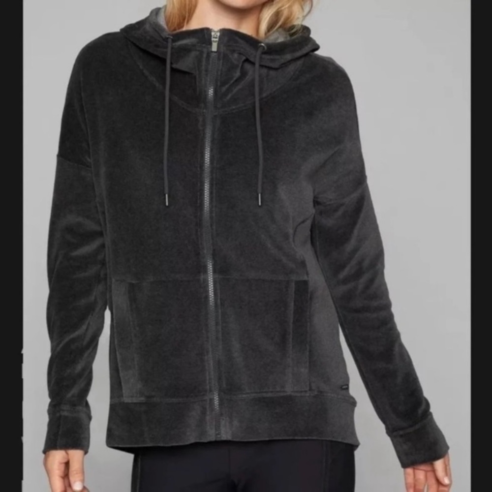 Athleta EUC Velour Full Zip Hoodie